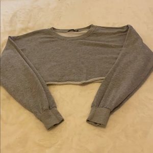 BooHoo Grey Cropped Sweat